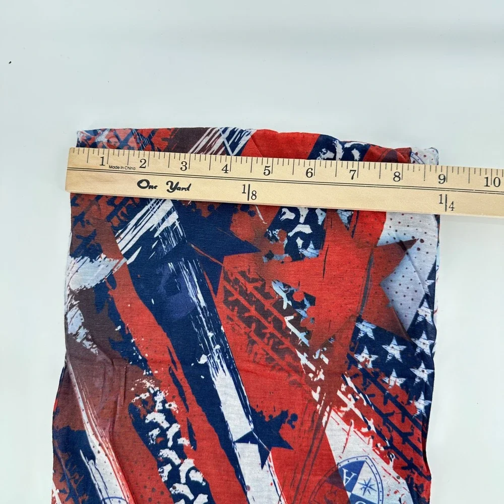 SACO Frost Tech Fleece Face Shield Neck‎ Gaiter Patriotic Stars Stripes NEW!